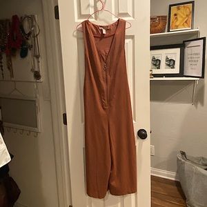 Burnt orange wide legged jumpsuit